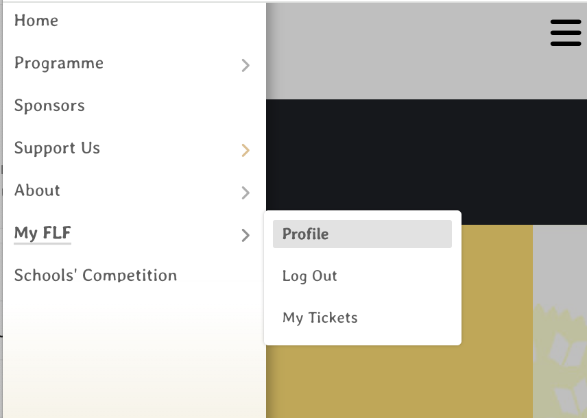 Menu --> My FLF --> Profile